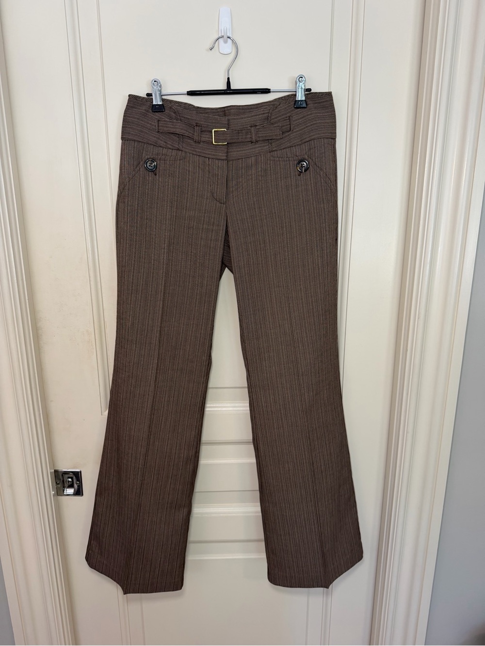 Vintage Y2K Brown Pinstripe Trousers